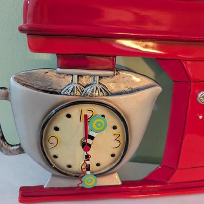 Vintage Red Mixer Clock Untested