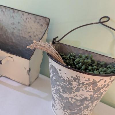 Hammered Metal Letter Box & Pail