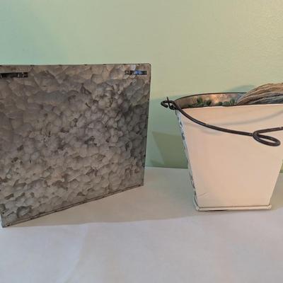 Hammered Metal Letter Box & Pail