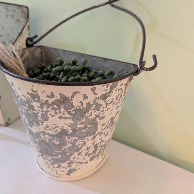 Hammered Metal Letter Box & Pail