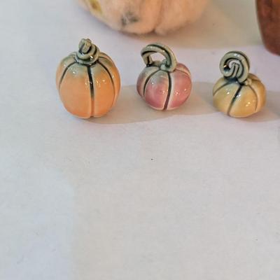 Ceramic Pumpkins & Fabric Pumpkin