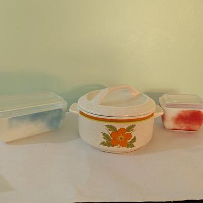 Pyrex Containers & Temper-Ware By Lenox Fire Flower
