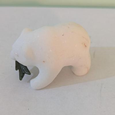 Hand Carved "Star Marble Stone" Bear Carving