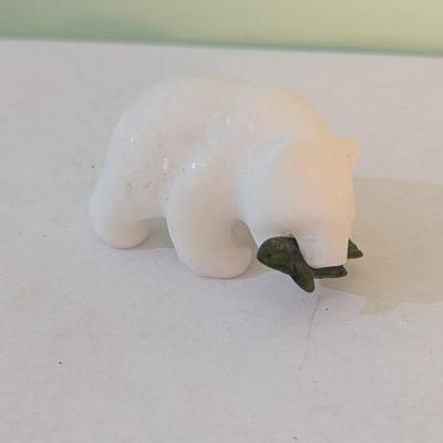Hand Carved "Star Marble Stone" Bear Carving