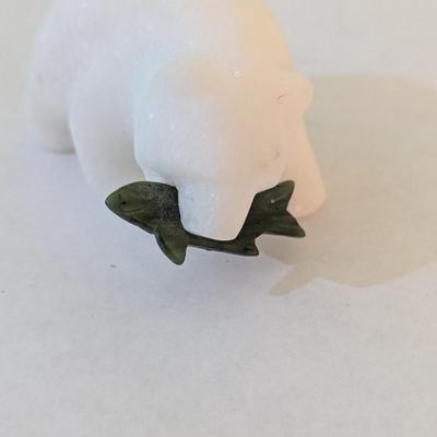Hand Carved "Star Marble Stone" Bear Carving