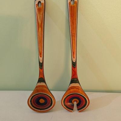 Bamboo Baltique Wooden Salad Serving Utensil Set (LR)