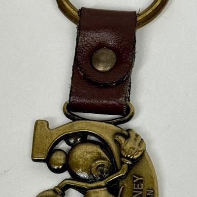 Mickey Mouse Vintage Keychain Brass Letter G