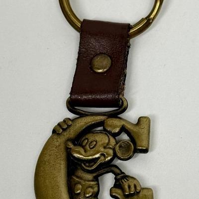 Mickey Mouse Vintage Keychain Brass Letter G