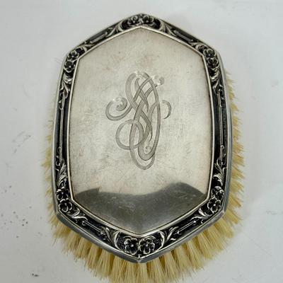 Antique Vintage Silver Brush Monogramed
