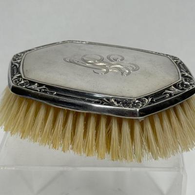 Antique Vintage Silver Brush Monogramed