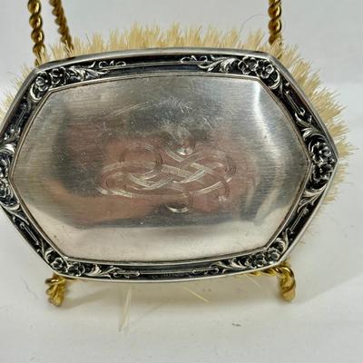 Antique Vintage Silver Brush Monogramed