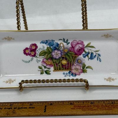 Spode Cabinet Collection Mint Tray white with floral pattern