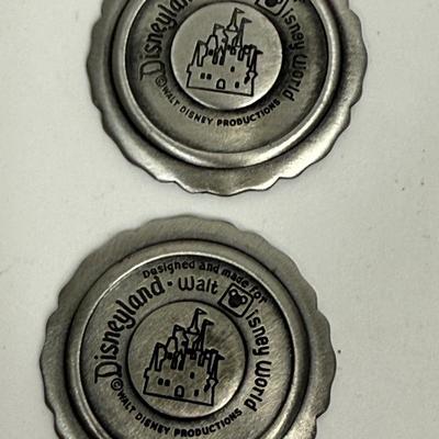 Vintage Disney Brave Little Tailor and Plane Crazy Miniature Pewter Plates Coins