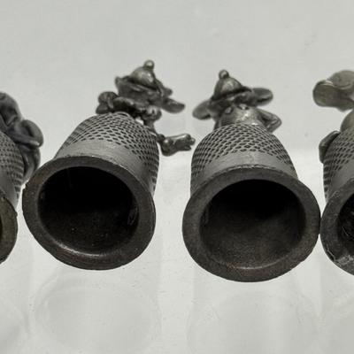 Vintage Walt Disney Genuine Pewter Thimble Lot Treasures Collectible Sewing