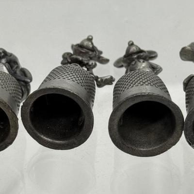 Vintage Walt Disney Genuine Pewter Thimble Lot Treasures Collectible Sewing