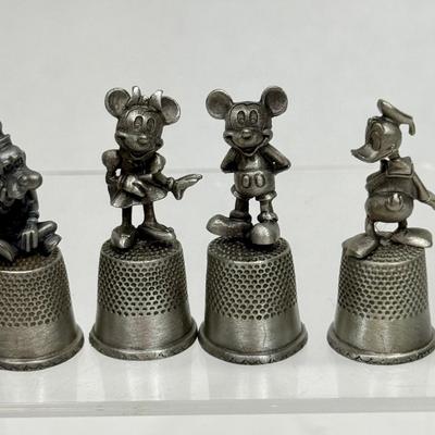Vintage Walt Disney Genuine Pewter Thimble Lot Treasures Collectible Sewing