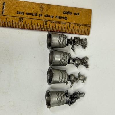Vintage Walt Disney Genuine Pewter Thimble Lot Treasures Collectible Sewing