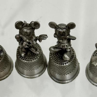 Vintage Walt Disney Genuine Pewter Thimble Lot Treasures Collectible Sewing