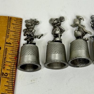 Vintage Walt Disney Genuine Pewter Thimble Lot Treasures Collectible Sewing