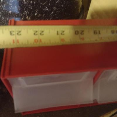 Set of Six Plastic Bins with Four Compartment Storage New in Box