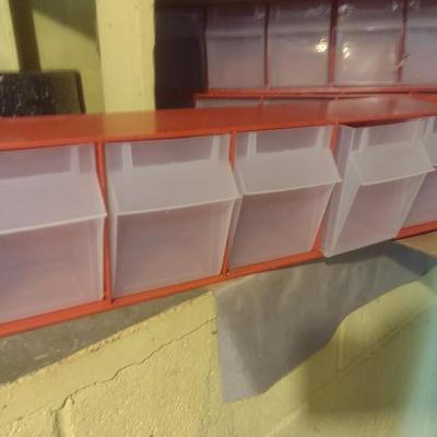 Set of Six Plastic Bins with Four Compartment Storage New in Box