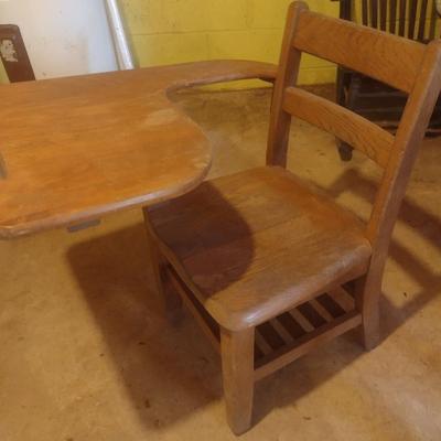 Vintage Oak Student's Desk