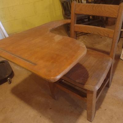 Vintage Oak Student's Desk