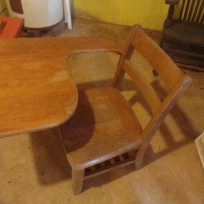 Vintage Oak Student's Desk