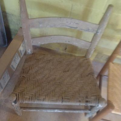 Pair of Wide Seat Shaker Style Rush Seat Chairs