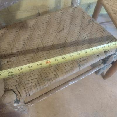 Pair of Wide Seat Shaker Style Rush Seat Chairs