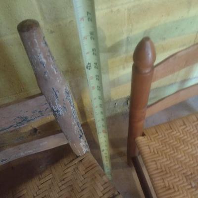 Pair of Wide Seat Shaker Style Rush Seat Chairs