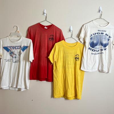 4 Vintage T-Shirts, Tshirts - Motorcycle, Mechanic