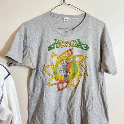 2 Vintage 1970’s Motorcycle T-Shirts, Tshirts - Honda, Yamaha