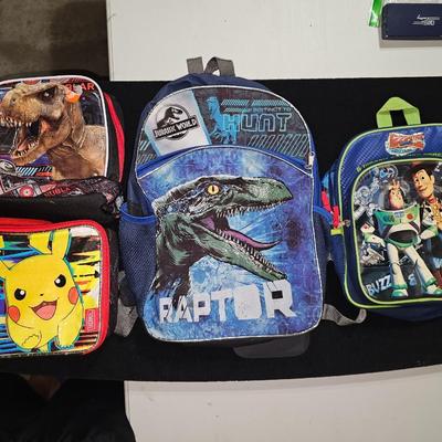 Sale Photo Thumbnail #105: Kids Backpack and Lunchbox Lot | Pokémon, Jurassic Park