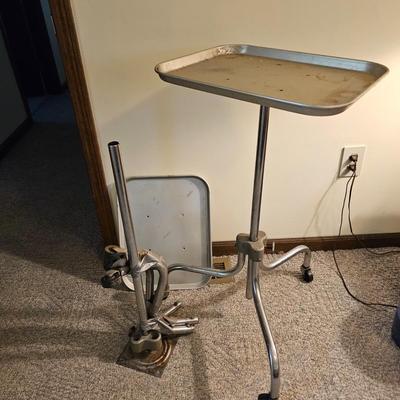 Two Vintage Rolling Medical Trays (PC-JS)