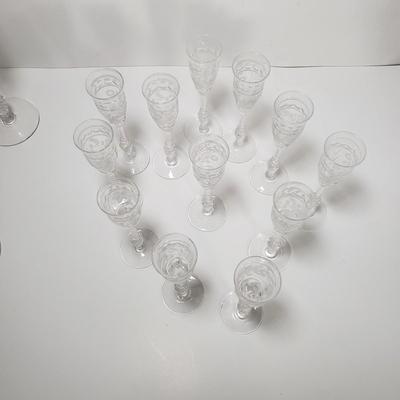 LOT 77D: Interlaken by Rock Sharpe Set of Wine Glasses (6) & Cordial Glasses (12)
