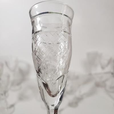 LOT 77D: Interlaken by Rock Sharpe Set of Wine Glasses (6) & Cordial Glasses (12)