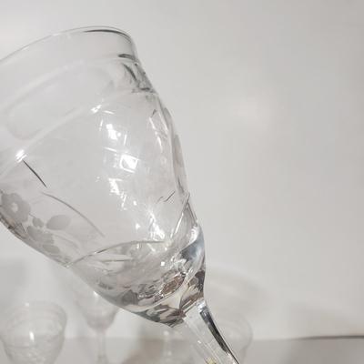 LOT 77D: Interlaken by Rock Sharpe Set of Wine Glasses (6) & Cordial Glasses (12)