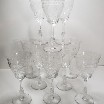 LOT 79D: Interlaken by Rock Sharpe Water Goblets (11)