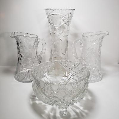 LOT 80D: Beautiful Heavy American Brilliant Cut Glass Pieces