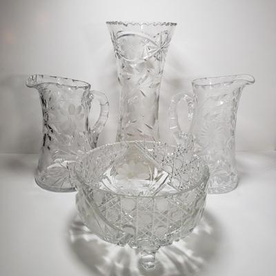 LOT 80D: Beautiful Heavy American Brilliant Cut Glass Pieces