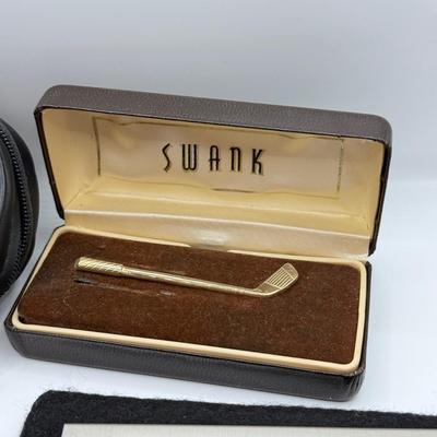 LOT 82J: Collection of Pocket Knives, Wallet, Swank Golf Club Pin & More