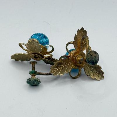 LOT 83J: Austrian Vienna Wood Leaves 24kt Gold Plated Pin & More