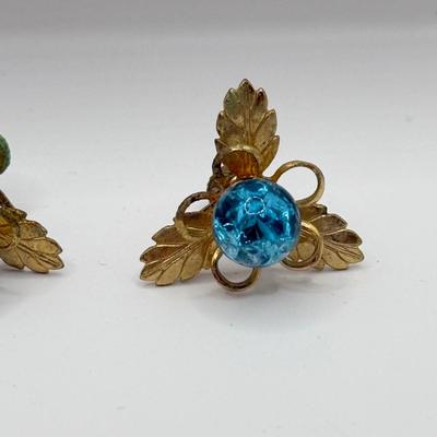 LOT 83J: Austrian Vienna Wood Leaves 24kt Gold Plated Pin & More