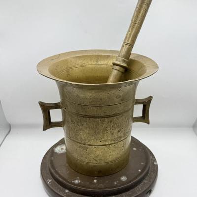 LOT 87G: Brass and Marble Mortar & Pestle Sets