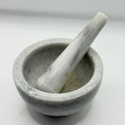 LOT 87G: Brass and Marble Mortar & Pestle Sets