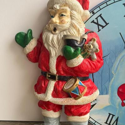 LOT 88G: Plastic Santa Lamp, Snowman Clocks & More Christmas Decor