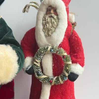 LOT 90G: Wooden Santa Sign w/ Collection of Santa’s - Vintage & Modern