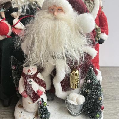LOT 90G: Wooden Santa Sign w/ Collection of Santa’s - Vintage & Modern