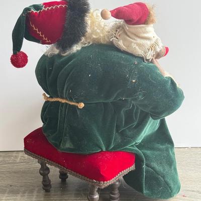 LOT 90G: Wooden Santa Sign w/ Collection of Santa’s - Vintage & Modern